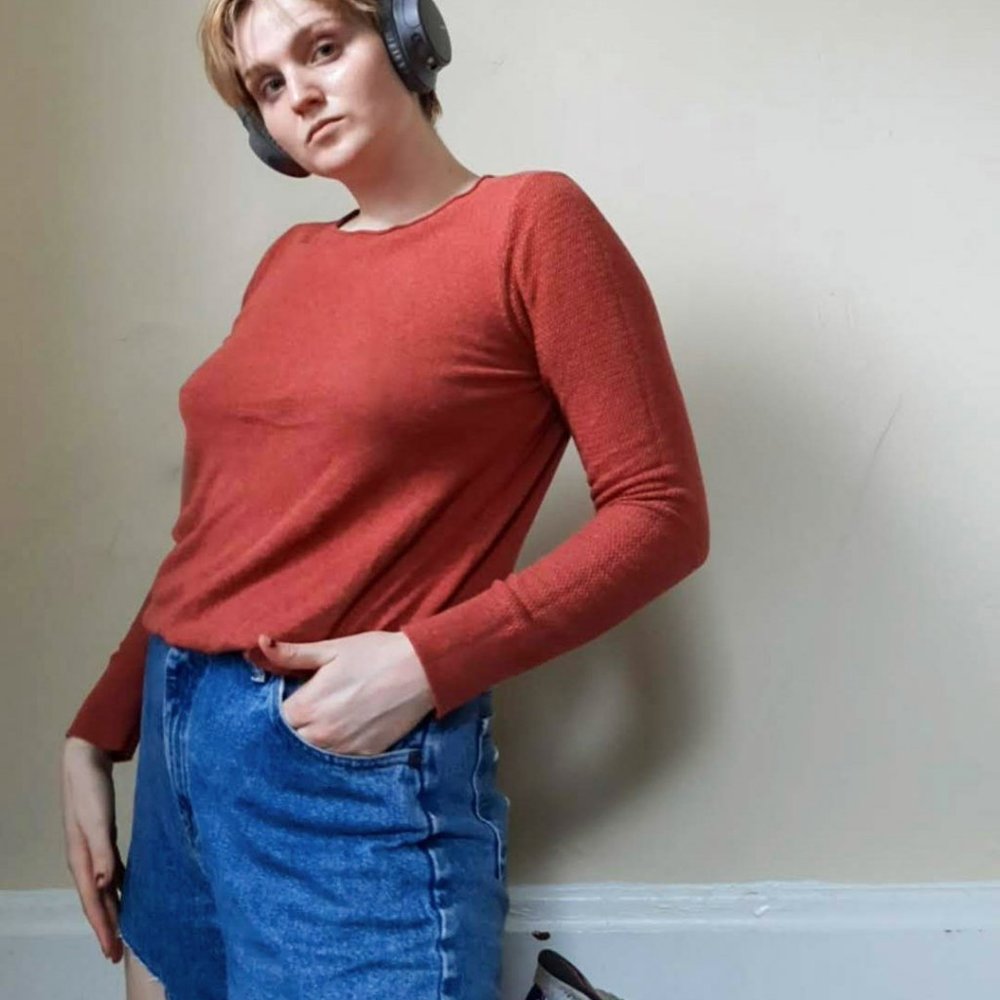 LOFT Outlet Sweater, Size MEDIUM, Orange/Red Color